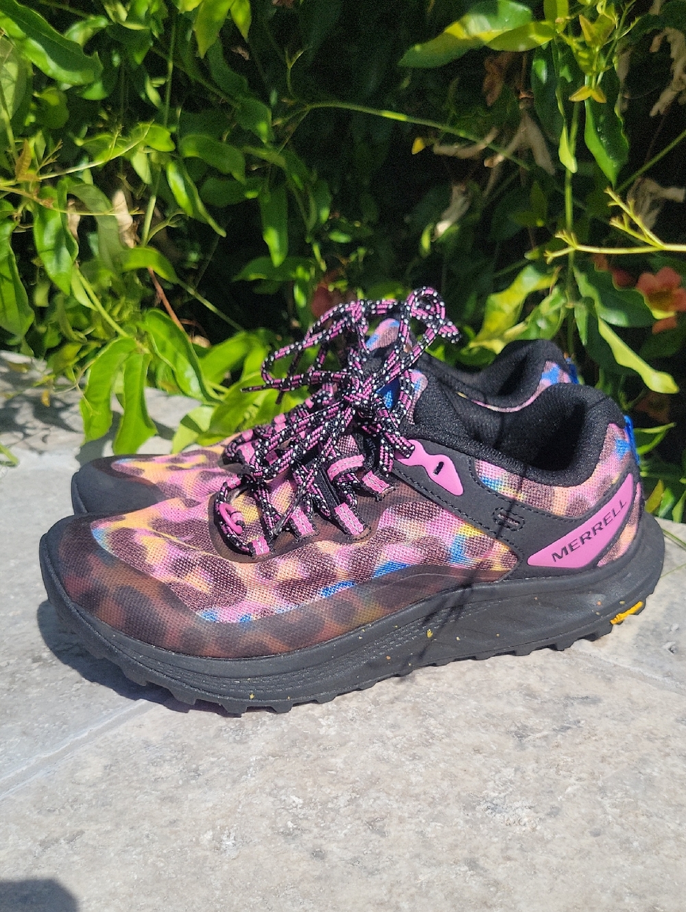Merrell Women's Antora 3 Leopard Rainbow Hiking Shoe - Lightweight Trail Comfort - Picture 2 of 16